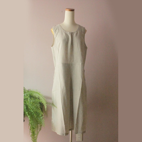 SALE】bighug リネンボックスタックドレス○生成り ワンピース holy  