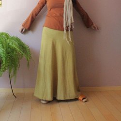 【OUTLET】asana ヘンプコットン ロングスカート121●草木染めマンゴー 1枚目の画像