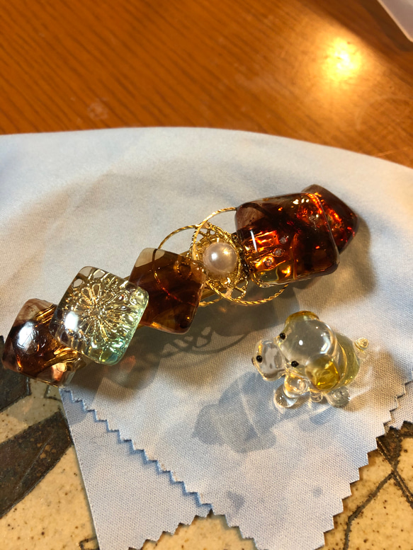 べっ甲風バレッタ✳︎オーロラ 2枚目の画像