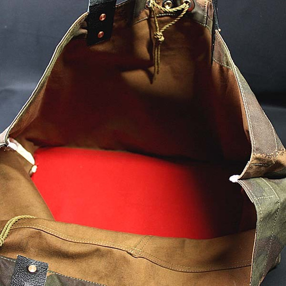 ハンガリー軍テント・迷彩トートバッグ 5枚目の画像