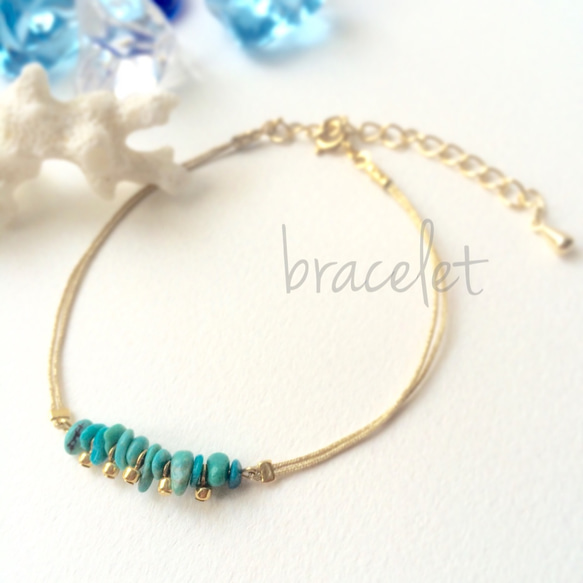 bracelet :stone&gold-cord 1枚目の画像
