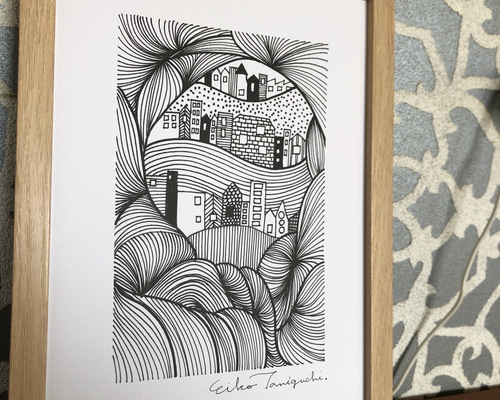 ペン画 4作品 X-এ GAI: 