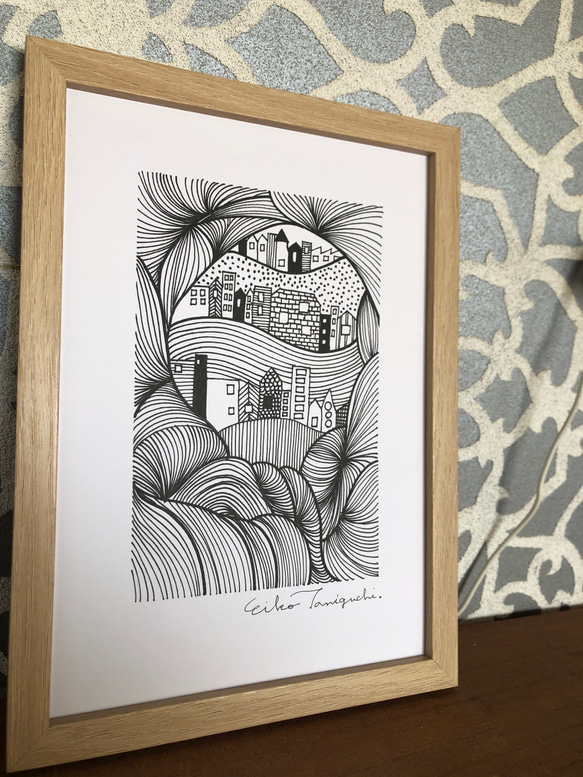 油性ペン点描画  絵画　 「歌姫」 油性ペン点描画 絵画 「歌姫」