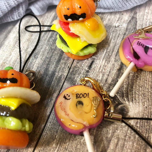 スイーツデコ☆ハロウィン（秋）限定かぼちゃバーガー＆ロリポップ 