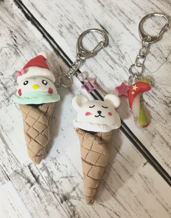 スイーツデコ しろくまちゃんとペンギンちゃんのアイスクリーム