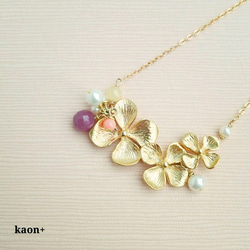 July gold flower  jewelry box K14gfﾁｪｰﾝﾈｯｸﾚｽ 2枚目の画像