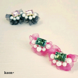 K14gf cherry pink ribbon ﾋﾟｱｽ or ｲﾔﾘﾝｸﾞ 2枚目の画像