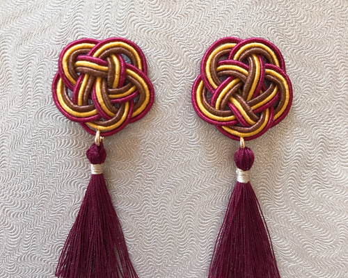 ☆❤️ 水引 水引き タッセル ピアス イヤリング 洋装 和装 着物 梅