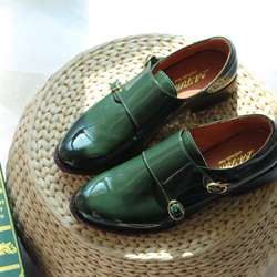 【英倫孟克風】台灣作る鞋  金飾孟克鞋。碧綠寶石 第1張的照片