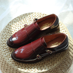 【英倫孟克風】台灣作る鞋  金扣孟克鞋。緋紅寶石 第3張的照片