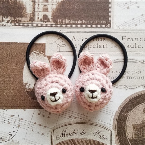 ヘアゴム　ベビーヘアクリップ　あみぐるみネコ　きぐるみウサギ ヘアゴム ベビーヘアクリップ あみぐるみネコ きぐるみウサギ うさぎの