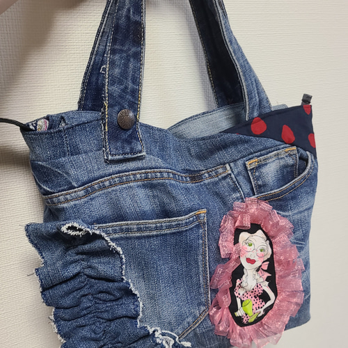 ☆デニムリメイクトートバッグ☆ロラライハリス♪ トートバッグ Kiko
