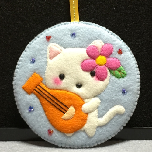 フェルト ネコ 猫 ねこ 壁飾り ガーランド タペストリー 七福神