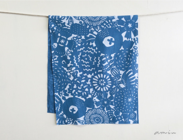 手染毛巾~AW#1~（顏色：靛藍） 第1張的照片
