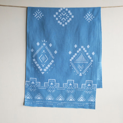 手染毛巾～民族風～天藍色 第1張的照片