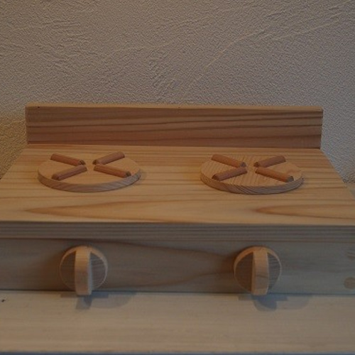 DIY ままごとキッチン コンロ セット 紀州材使用 無塗装 無垢材