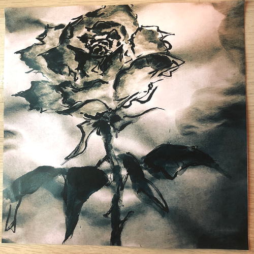 墨絵 バラ イラスト izzy36 通販 7444461｜Creema(クリーマ)