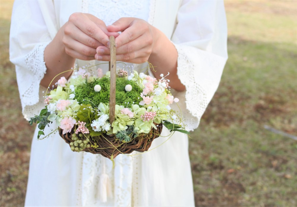 手作りキット　リングピローカゴ　ピンク