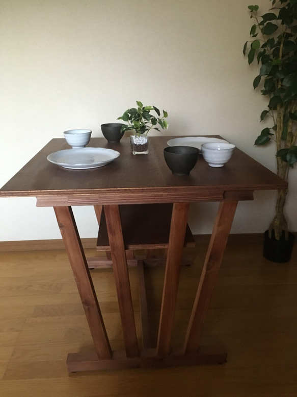 Shell 03 dining table for 2 people   木製ダイニングテーブル　2人用　 4枚目の画像