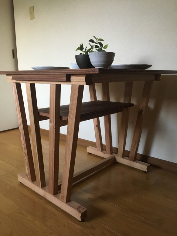 Shell 03 dining table for 2 people   木製ダイニングテーブル　2人用　 15枚目の画像