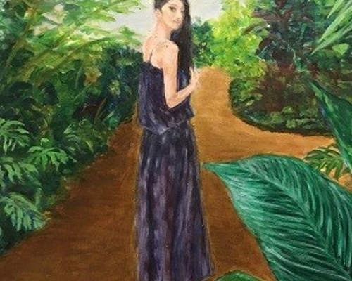 インテリア 絵画 油絵 題ー画家とモデルー f50