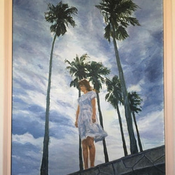 絵画 油絵 金富士と桜 F50号 （岡島哲夫） 【肉筆】【油絵