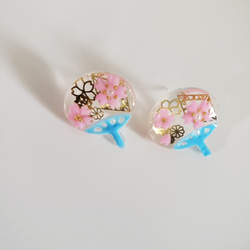 櫻花扇耳環、耳夾 第2張的照片