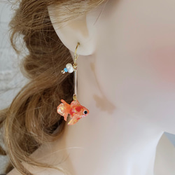 立體小金魚.小金魚扇.耳環耳夾 第2張的照片