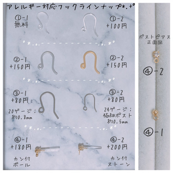 ゴールドハイビスカス❁⃘*.ﾟセンターストーンver.ターコイズさざれ添えピアス【A-562-b】 7枚目の画像