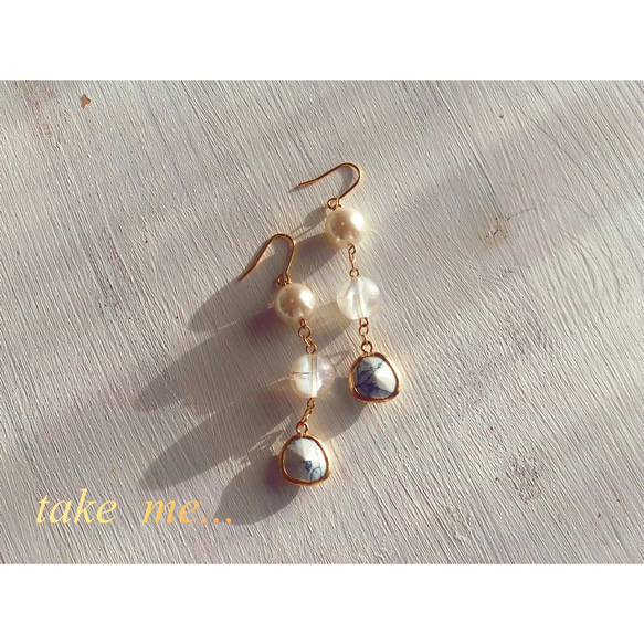 marble stone× Pearl pierce 1枚目の画像