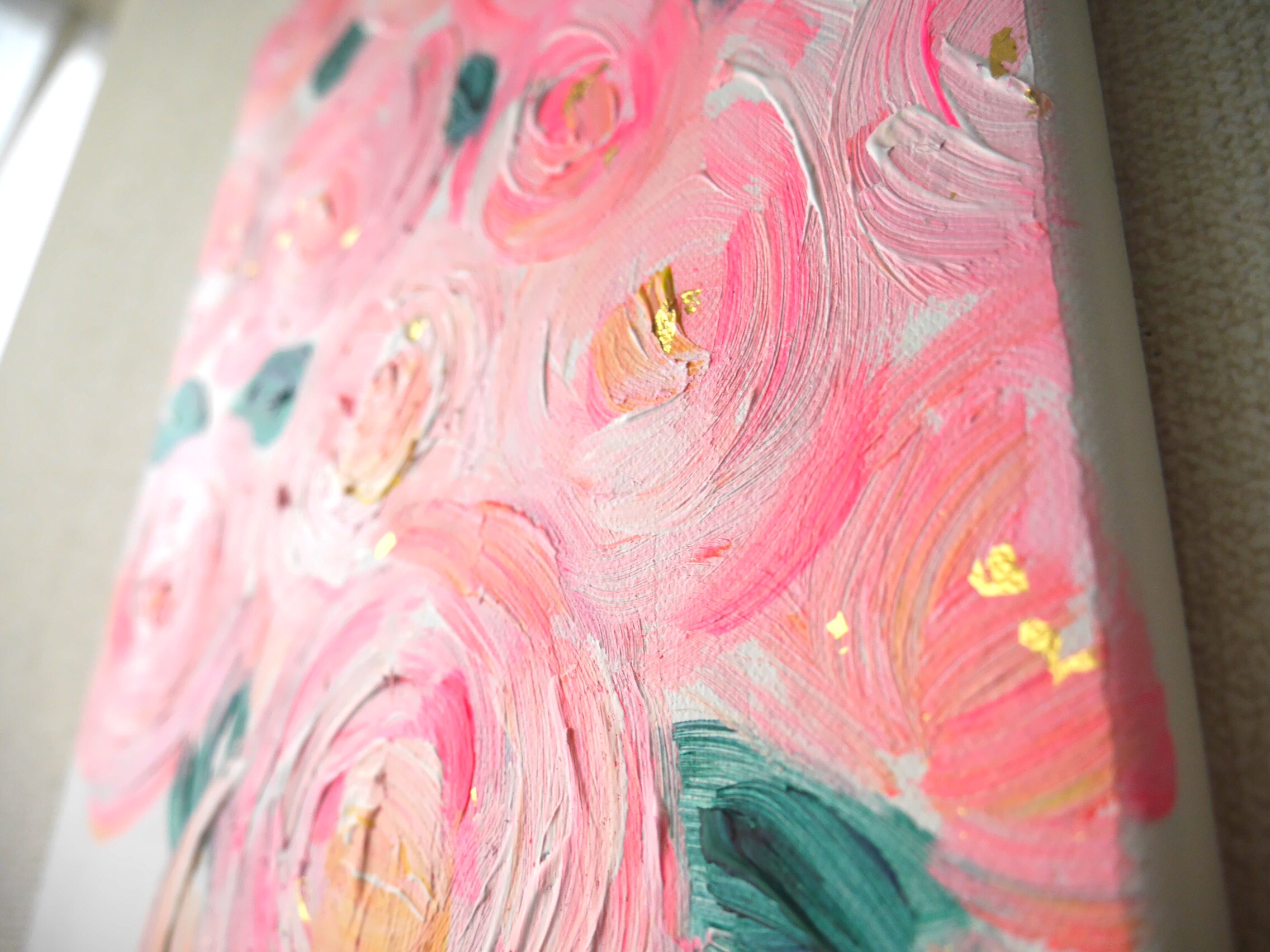 FLOWER C// アクリル 絵の具 絵画 アート インテリア ピンク 抽象画