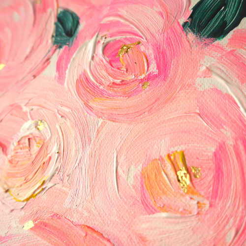 FLOWER C// アクリル 絵の具 絵画 アート インテリア ピンク 抽象画