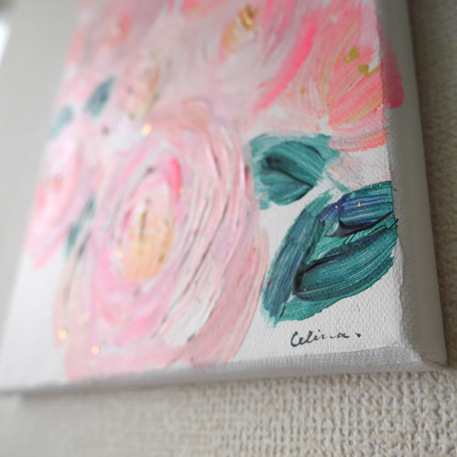 FLOWER C// アクリル 絵の具 絵画 アート インテリア ピンク 抽象画