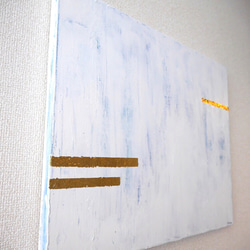 WHITE-I//キャンバス アクリル絵画 抽象画 インテリア モダンアート 白 ホワイト シンプル ゴールド おしゃれ 4枚目の画像