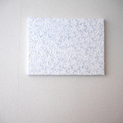 【SOLD】FLOWER-F//アクリル絵画 キャンバス 抽象画 花 白 ホワイト インテリア モダンアート おしゃれ 2枚目の画像