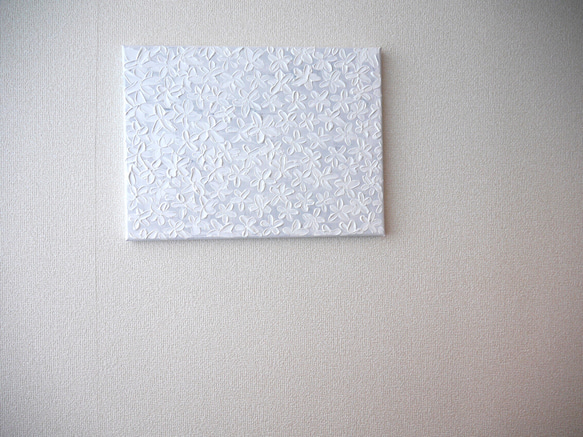 【SOLD】FLOWER-F//アクリル絵画 キャンバス 抽象画 花 白 ホワイト インテリア モダンアート おしゃれ 7枚目の画像