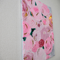 FLOWER-H//キャンバス アクリル絵画 抽象画 インテリア モダンアート 花 ピンク おしゃれ 5枚目の画像
