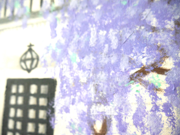 【SOLD】LONDON-A//藤 フジ 花 モダンアート インテリア ロンドン アクリル絵画 風景 おしゃれ シック 7枚目の画像