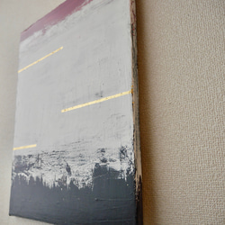 UNTITLED-B//アクリル絵画 キャンバス モダンアート おしゃれ インテリア 抽象画 黒 白 ダスティピンク 3枚目の画像
