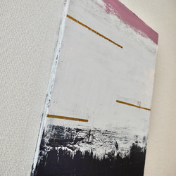 UNTITLED-B//アクリル絵画 キャンバス モダンアート おしゃれ インテリア 抽象画 黒 白 ダスティピンク 4枚目の画像