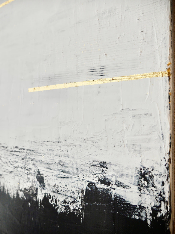 UNTITLED-B//アクリル絵画 キャンバス モダンアート おしゃれ インテリア 抽象画 黒 白 ダスティピンク 5枚目の画像