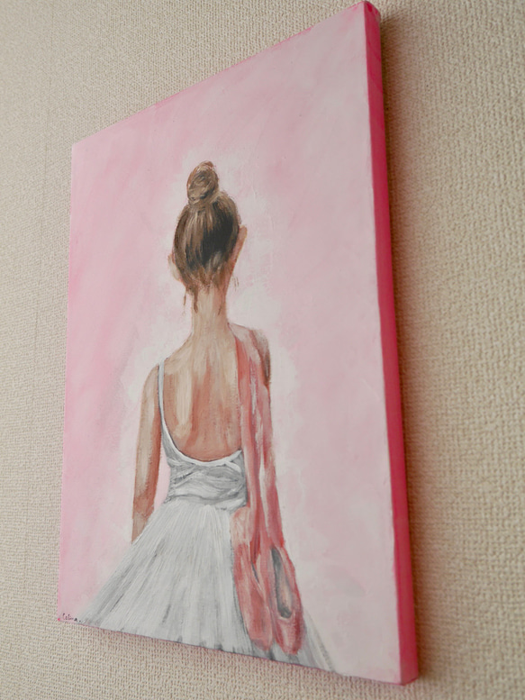 【SOLD】BALLERINA-B//バレリーナ  アクリル絵画 キャンバス 抽象画 アートパネル バレエ 4枚目の画像