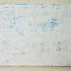 WHITE-M//キャンバス アクリル絵画 抽象画 インテリア モダンアート 白 ホワイト ブルー シンプル おしゃれ 2枚目の画像