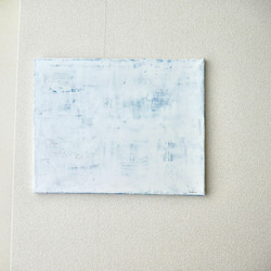 WHITE-M//キャンバス アクリル絵画 抽象画 インテリア モダンアート 白 ホワイト ブルー シンプル おしゃれ 3枚目の画像