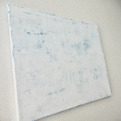 WHITE-M//キャンバス アクリル絵画 抽象画 インテリア モダンアート 白 ホワイト ブルー シンプル おしゃれ 5枚目の画像