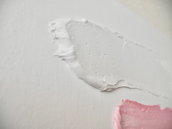 Texture-A//キャンバス アートパネル 絵画 アクリル テクスチャ 白 ピンク シンプル おしゃれ モダンアート 8枚目の画像