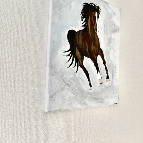 SOLD】HORSE-A//アクリル 絵画 パネル 馬 動物 抽象画 シック 乗馬 