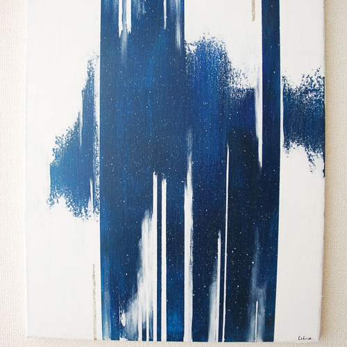 原画/抽象画/モダンアート/現代アート/アクリル画 GLASSY 海 空 波