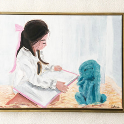 Girl-B//絵画 アート 抽象画 キャンバス インテリア アクリル絵の具 女の子 少女 アートパネル 印象派 1枚目の画像
