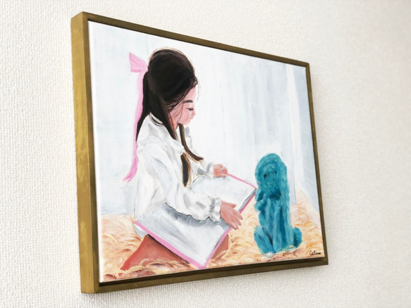 Girl-B//絵画 アート 抽象画 キャンバス インテリア アクリル絵の具 女の子 少女 アートパネル 印象派 4枚目の画像